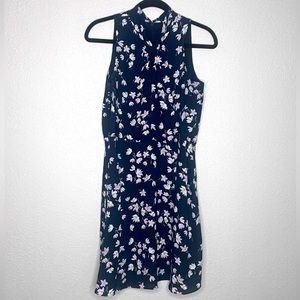 Loft navy and purple floral dress